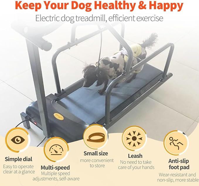 Dog Treadmill Indoor Pet Exercise Machine for Small, Medium & Large Dogs up to 176 lbs - Home Fitness with LCD Dis