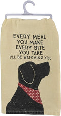 Primitives by Kathy Funny Kitchen Towel, Gifts for Dog Lovers, Bandana Dog Every Meal You Make I’ll Be Watching You, Machine Washable, 28 by 28 Inches,